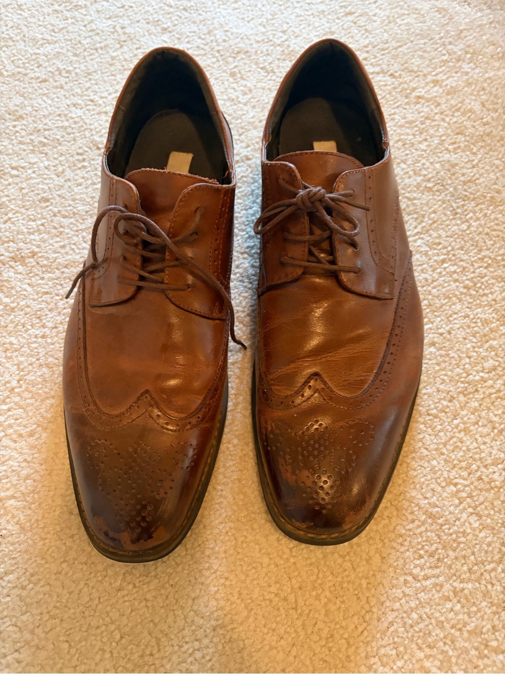 Joseph Abboud Chestnut Brown Wingtip Derby Shoes